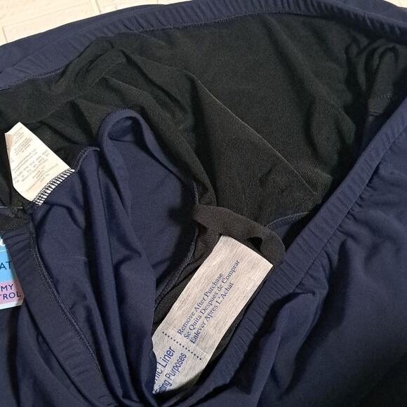 Swim Solutions Women's Plus Size Swim Skirt Navy - Picture 6 of 7